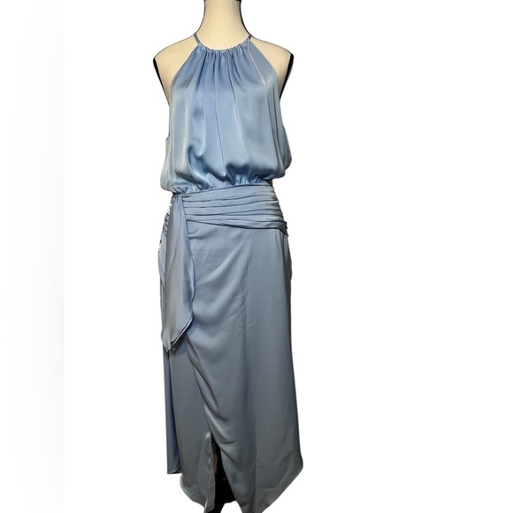 Ramy Brook New with tags Women’s size 6 Amanda dress Elegant Blue Halter misty - Picture 3 of 12